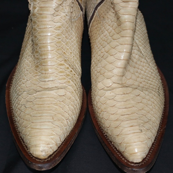Buttero Beige Python Skin & Leather Boots size 42 - Picture 4 of 9